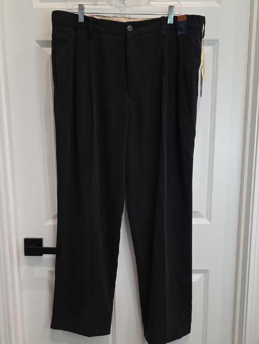 Tommy Bahama Grayston Black Silk Blend Trousers Size 38X30 Nwt Old Money Bamboo